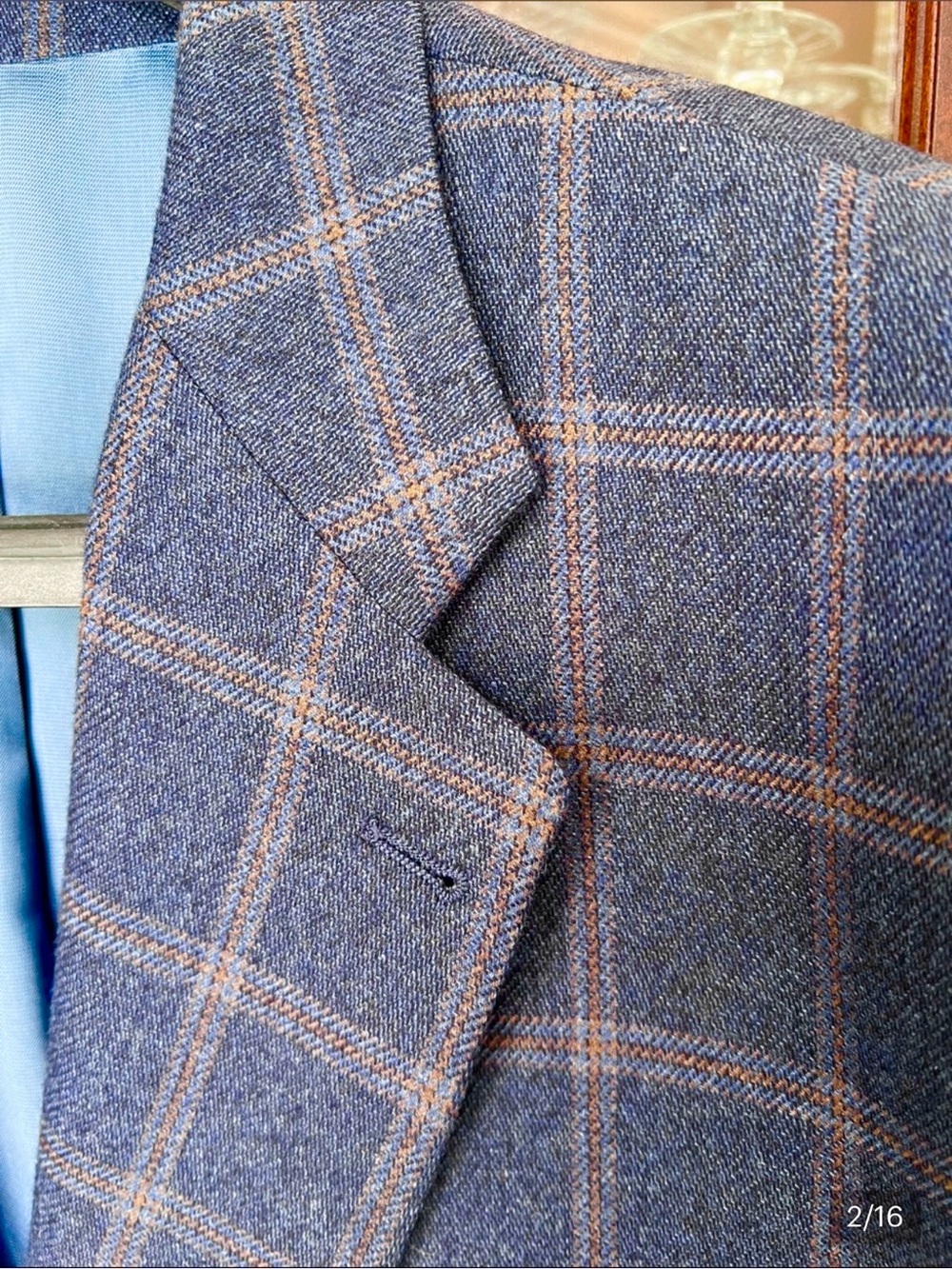 Silk and Cashmere Men's Blue Windowpane Made in Canada